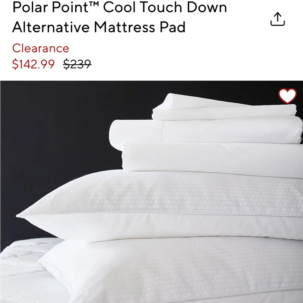 Pottery barn polar point cooling mattress cover -queen